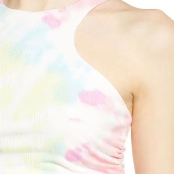 Afrm Tie-Dye Side Ruching Ribbed Racerback Tank Top - Picture 3 of 11